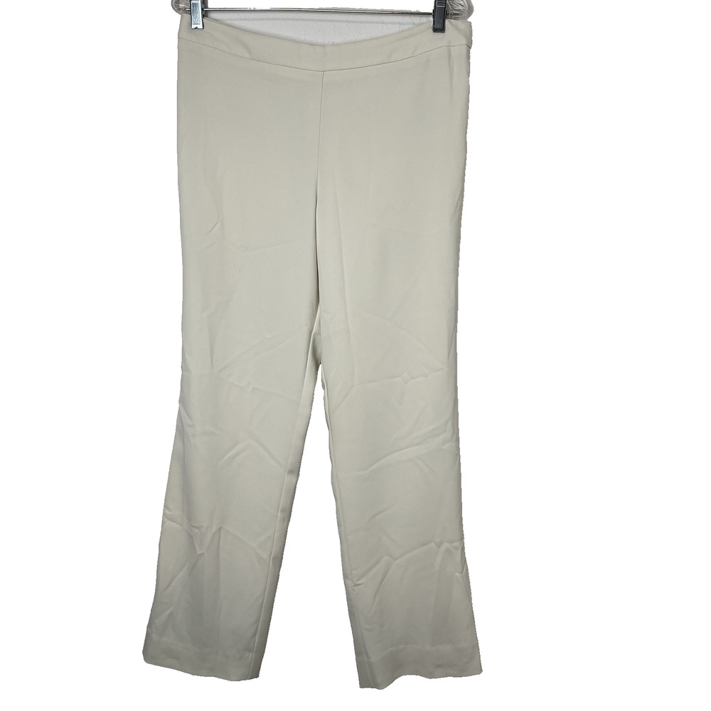 Badgley Mischka Ivory Trousers fully Lined Size 12 Made in USA fully lined